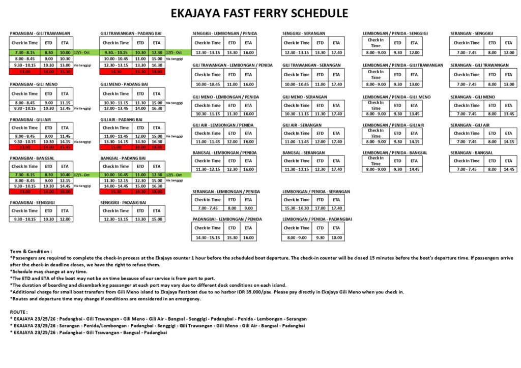 Jadwal Keberangkatan Fast Boat Eka Jaya Bali
